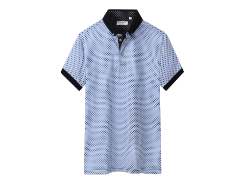 Men's Lifestyle Printed Short Sleeve Polo Shirts Lt.Blue Point