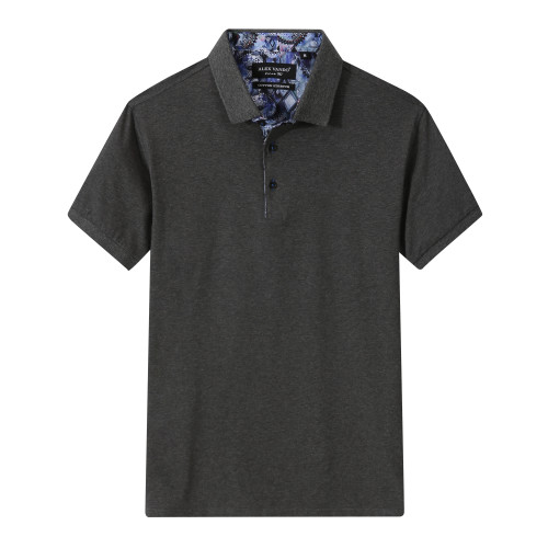 Men's Casual Regular Fit Short Sleeve Polo Shirts Grey