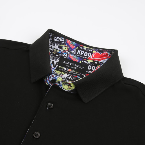 Men's Casual Regular Fit Short Sleeve Polo Shirts Black