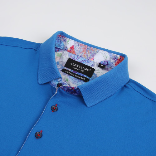 Men's Casual Regular Fit Short Sleeve Polo Shirts Royal Blue