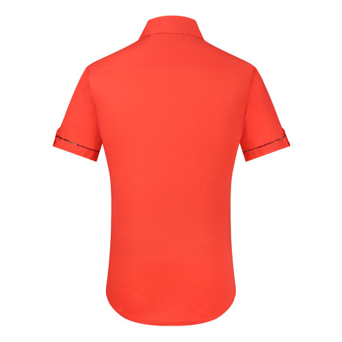 Mens TC Stretch Casual Short Sleeve Dress Shirts Orange