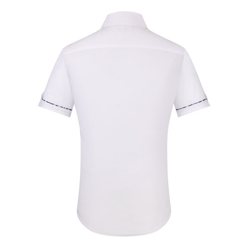 Mens TC Stretch Casual Short Sleeve Dress Shirts White