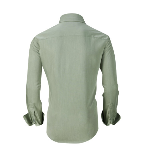 Mens Recycle Bamboo Fabric Long Sleeve Shirts Olivine