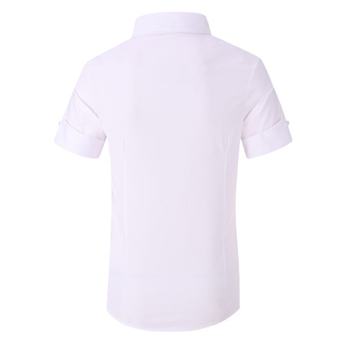 Womens Short Sleeve Cotton Stretch Work Shirt White