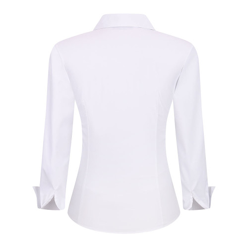 Womens Recycle Bamboo Fabric Long Sleeve Shirts White