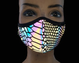 5 pack Rainbow Reflective Iridescent Dust Mask/Mouth Mask/Halloween Costume/Festival Mask/Burning Man Mask/Rave Mask/Holographic Mask