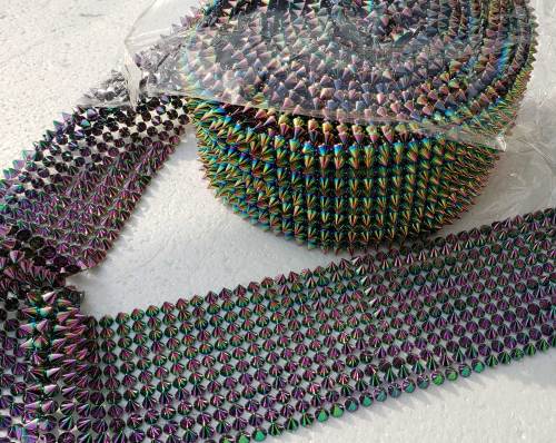 Golden Spike Rivets Plastic Rhinestone Mesh Spikes Sewing Crafts