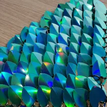 Wholesale 500pcs Holographic Teal Iridescent Dragon Scale,ScaleMaille,Scale Mail Armor,Chainmaille,Mermaid Scale,Scale Maille Supplies