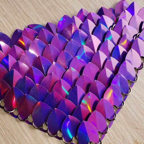 Wholesale 500pcs Holographic Purple Iridescent Dragon Scale,ScaleMaille,Scale Mail Armor,Chainmaille,Mermaid Scale,Scale Maille Supplies