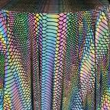 4-Way Stretch Rainbow Reflective Mushroom Fabric,Iridescent Rainbow Fabric By the Yards