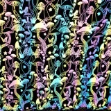 4-Way Stretch Rainbow Reflective Mushroom Fabric,Iridescent Rainbow Fabric By the Yards