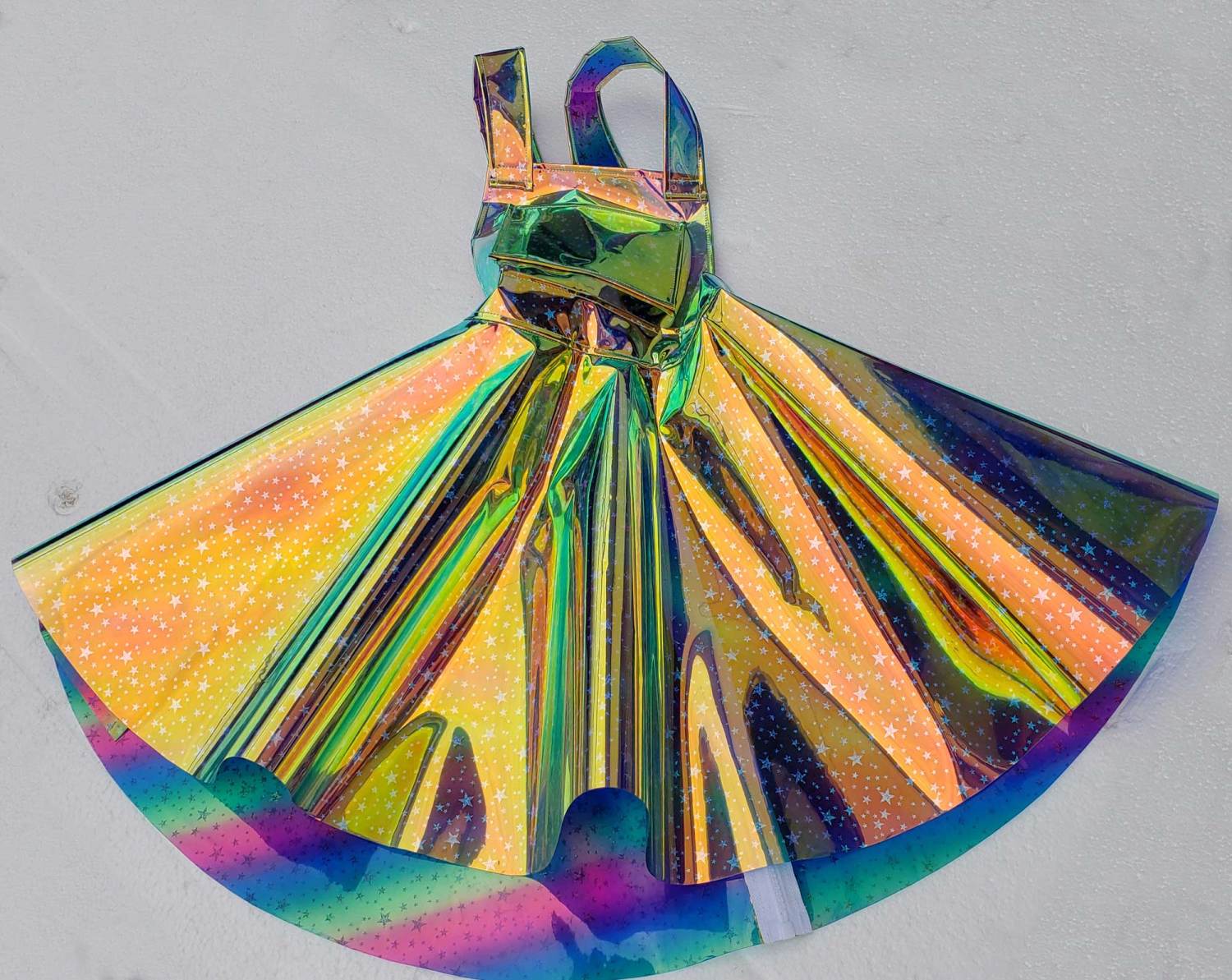 US$ 90.00 - Handmade Custom Plus Size Holographic Vinyl Overall Dress ...