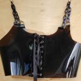 Handmade Custom Chain Strap Top,Black PVC Top,Laced up Top,Vinyl Tank Top,Rave Top,Festival Outfits,Rave Outfits