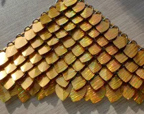 wholesale 500pcs Plastic Holographic Gold Dragon Scale,ScaleMaille,Scale Mail Armor,Chainmaille,Mermaid Scale,Scale Maille Supplies