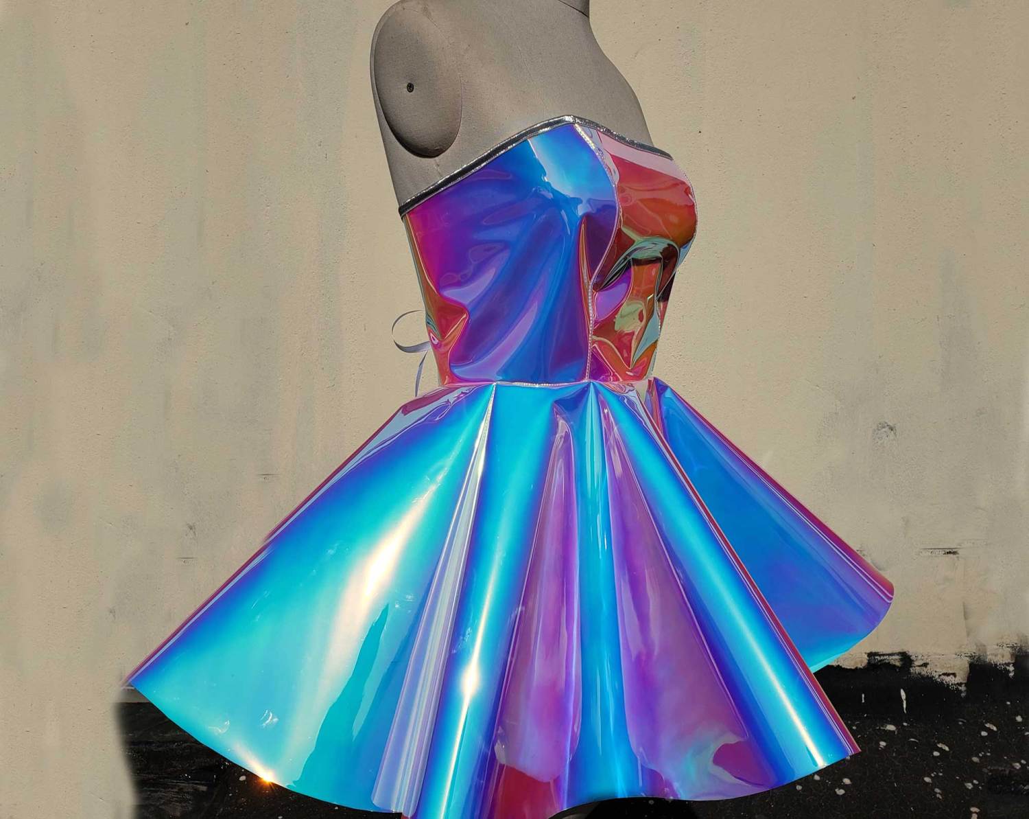 US$ 158.00 - Handmade Custom Blue Homecoming Dress,Vinyl Prom Dress ...