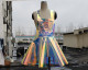 Handmade Custom Plus Size Holographic Vinyl Overall  Dress,Rave Music Festival PVC Plastic Fantastic Dress,Skater Circle Dress,Iridescent Star Apron Dress