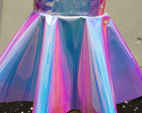 Handmade Custom Holographic Vinyl Bustier Mini Skirt Rave Music Festival PVC Plastic Clothing