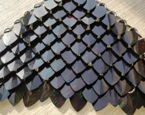 wholesale 500pcs Plastic Holographic Black Dragon Scale,ScaleMaille,Scale Mail Armor,Chainmaille,Mermaid Scale,Scale Maille Supplies
