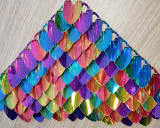 100pcs Large Hologram Rainbow Fux Leather Dragon Scale Handmade Rainbow Holographic ScaleMaille Maille Chainmaille Mermaid Scale