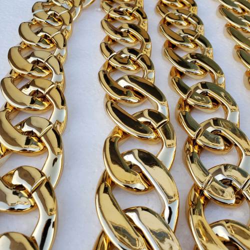 US$ 58.00 - 4 Feet Supper Large Chunky Resin Gold Chain Links, Plastic  Chain Links, Necklace Chain Links, Open Link ,Size 15mmx25mm -  m.
