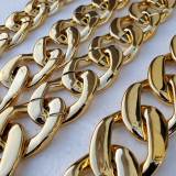 4 Feet Supper Large Chunky Resin Gold Chain Links, Plastic Chain Links, Necklace Chain Links, Open Link ,Size 15mmx25mm
