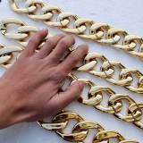 4 Feet Supper Large Chunky Resin Gold Chain Links, Plastic Chain Links, Necklace Chain Links, Open Link ,Size 15mmx25mm