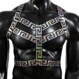 Handmade Custom Men Body Harness Chest Harness Holographic Harness Circuit Party Harness Music Festival Wear Burning Man Outfits Rave Outfit