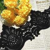 15 Yards Delicate Sewing Craft  Fabric  Table Cloth Trim  Black Gothic Lace Trim Applique