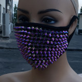 Burning Man Dust Mask Studded Face Bandana Festival EDC Rave Outfits  Holographic Coachella Mask