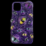 Handmade Gothic Glow in the Dark Purple Venom Cat Eyes iPhone Case
