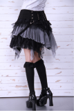 Women Lace Gothic Bubble Skirt Punk Zipper skirts