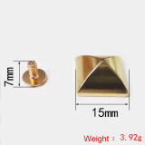 wholesale 100pcs 15mm Pyramid Screwback Studs Rivets  Metal Studs for Punk Style Clothing Accessories DIY Craft Decoration
