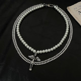 17.7inch  Fashion Pearl Necklace Jewelry for Men