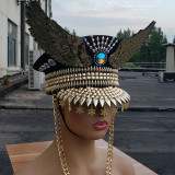 Burning Man Festival Captain Hat officer Hat Military Captains Rave Bespoke Hat Costumes Gypsy Boho Hippie Headpiece Gogo Dancer