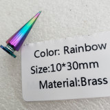 10 pieces Rainbow Iridescent Spikes,Huge Tree Cone Spike Screw Back for Chokers,Crocs, Heavy Duty Projects