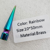 10 pieces Rainbow Iridescent Spikes,Huge Tree Cone Spike Screw Back for Chokers,Crocs, Heavy Duty Projects