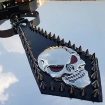 Large Skull Punk Tie Collar, Cosplay Student Necktie, PVC Gothic Rock Heavy Metal Punk Necktie,Spike Necktie,Stud Necktie,Halloween Necktie Gift