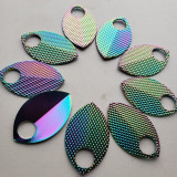 Wholesale 500pcs Large Rainbow Alloy Dragon Scales with Dragon Scale Details ,3D Scalemail Scales Bulk and Chainmaille Scalemaille, Dragon Armor Cosplay High Quality