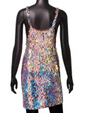 Handmade Sexy Iridescent Sequin Dress,Chainmail Dress,Mermaid Dress Costumes, Festival Dress,Rave Burning man Outfits