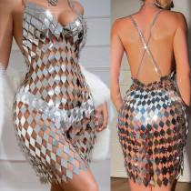 Handmade Sexy Mirror Acrylic Dress,Chainmail Dress,Club Party Dress, Festival Dress,Rave Burning man Outfits
