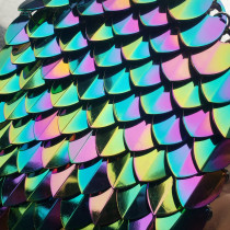 Wholesale 500pcs Large Rainbow Iridescent Alloy Dragon Scales with Dragon Scale Details ,3D Scalemail Scales Bulk and Chainmaille Scalemaille, Dragon Armor Cosplay High Quality