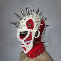 Skull Spiked Mohawk Crochet Ski Mask Balaclava Beanie Knitting Masks for Men or Women,Halloween Mask,Festival Masquerade Mask