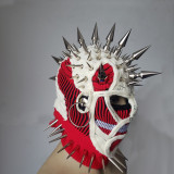 Skull Spiked Mohawk Crochet Ski Mask Balaclava Beanie Knitting Masks for Men or Women,Halloween Mask,Festival Masquerade Mask