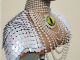 Handmade Bridal Scalemail Chainmail Harness Shoulder Pauldrons Pieces Scalemaille Armor Burning Man Rave halloween Costume