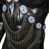 Black Eyeball Men Chest Harness,Gay Outfit, LGBT Pride, Gogo Fashion,Gay Body Harness ,Burning Man Outfits Costume,Circuit Party Harness