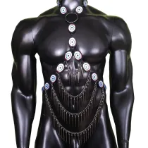 Black Eyeball Men Chest Harness,Gay Outfit, LGBT Pride, Gogo Fashion,Gay Body Harness ,Burning Man Outfits Costume,Circuit Party Harness