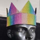 LGBT Pride Rainbow Rhinestone Men Chest Harness,Gay Outfit, Halloween Costumes,Strip Show ,Burning Man Festival Outfits Costume