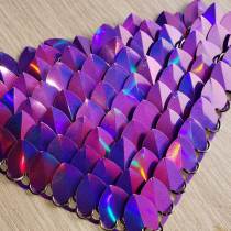 Wholesale 500pcs Large Size Holographic Purple Iridescent Dragon Scale,ScaleMaille,Scale Mail Armor,Chainmaille,Mermaid Scale,Scale Maille Supplies