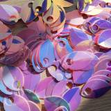 Wholesale 500pcs Lage Size Plastic Iridescent Pink Dragon Scale,ScaleMaille,Scale Mail Armor,Chainmaille,Mermaid Scale,Scale Maille Supplies