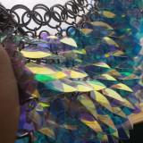 Iridescent Scalemail Choker Necklace Collar,Armor Jewelry,Festival Jewelry,Halloween   Jewelry